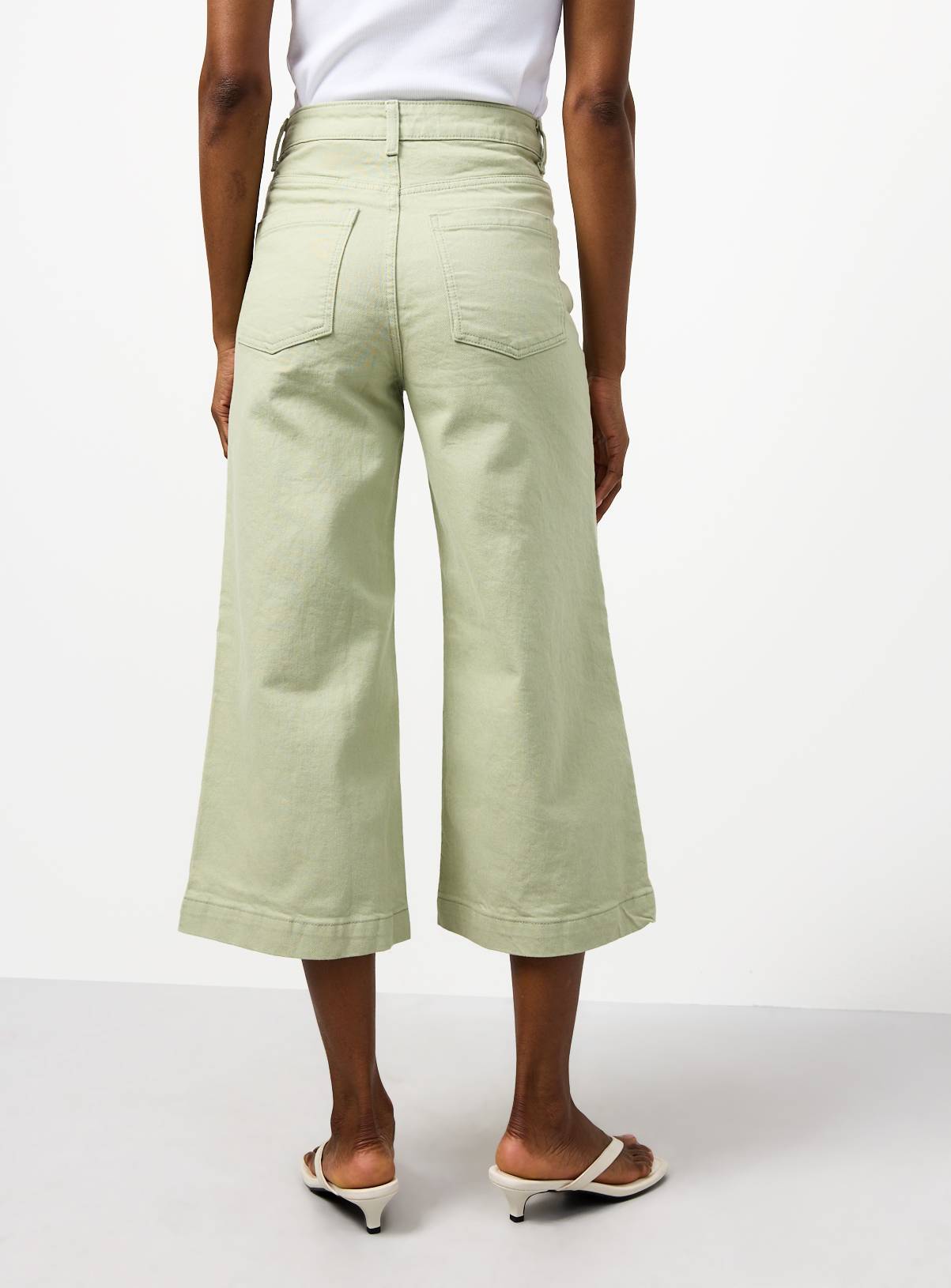 Light Green Cropped Wide Leg Jeans 16 - Image 4